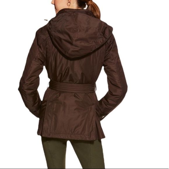 Ariat Furlough Waterproof Insulated Navy Blue Belted Jacket.Sz Medium EUC - Picture 4 of 16